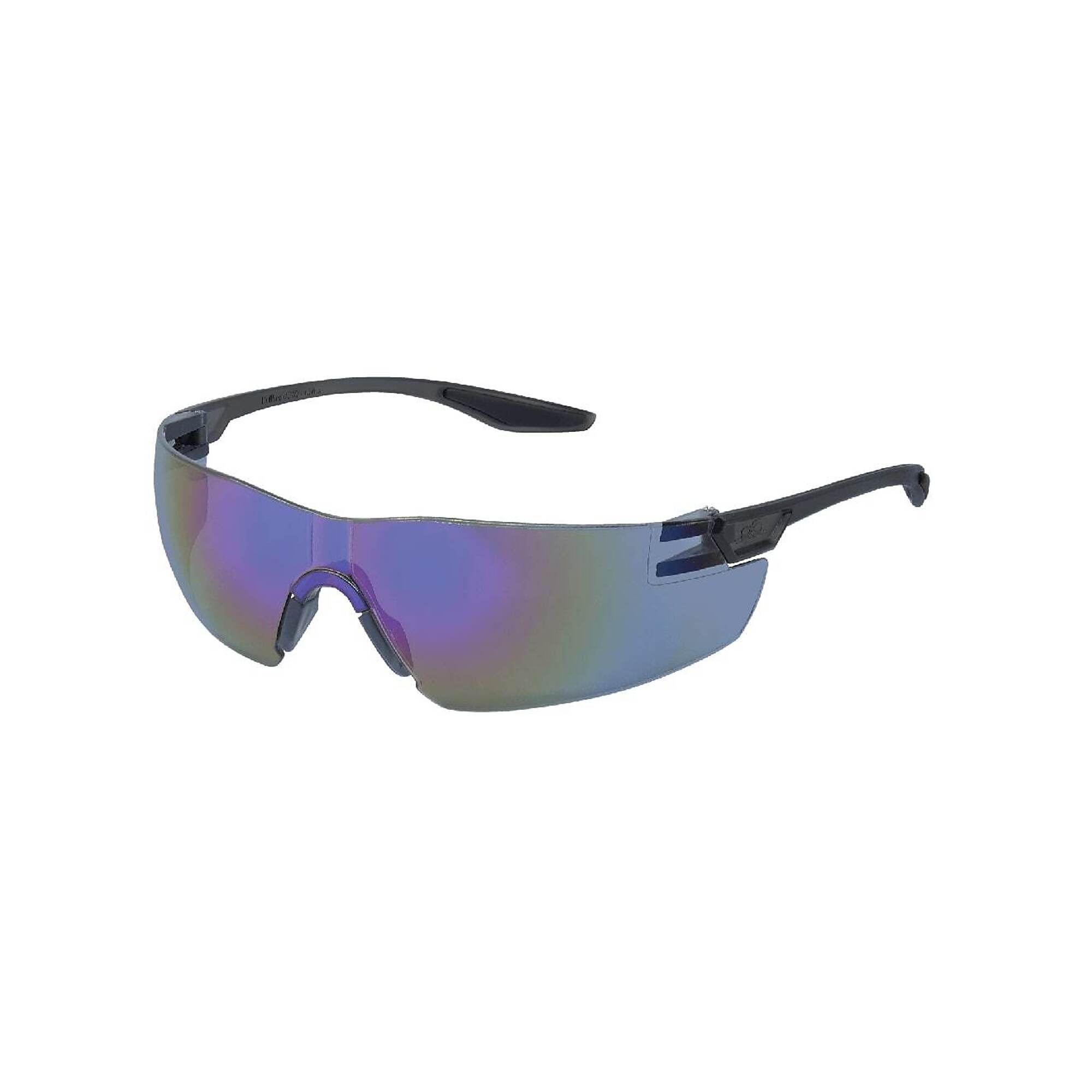 Bullhead Safety Discus™, Blue Lens, Black Frame Safety Glasses - 12 Pairs, Frame Color Matte Black, Lens Color Multi, ANSI Z87 Compliant, Model# BH2819